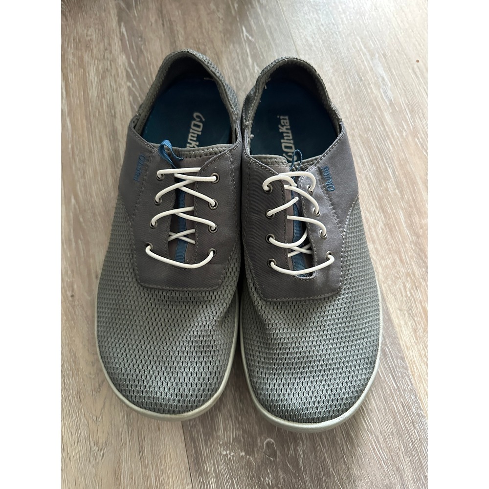 OluKai Nohea Moku Mens Gray Mesh Boat Shoes Sneakers 10283-7B26‎ Size 9
